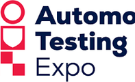The logo for the Automotive Testing Expo features geometric shapes and bold text in red and blue.