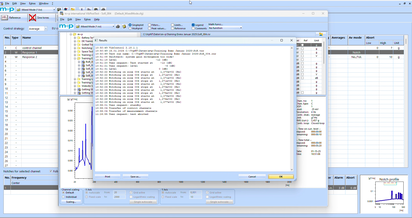 A software interface displaying detailed signal state data analysis with charts and numerical results on a computer screen.