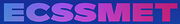 The ECSSMET logo features bold gradient letters transitioning from blue to pink on a dark background.