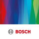 The Bosch logo is displayed on a colorful background with abstract wave patterns.