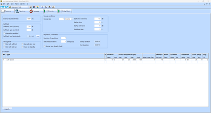 A software interface displays configuration settings for automatic shutdown during critical changes, featuring a detailed dwell table.